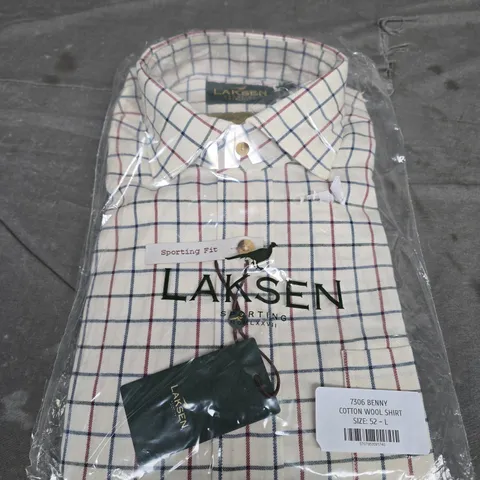LAKSEN COTTON WOOL SHIRT - SIZE LARGE