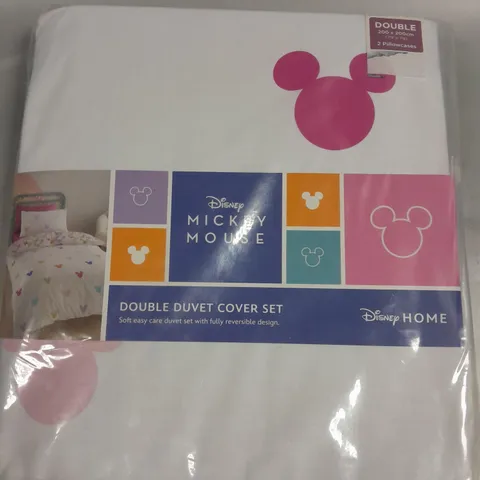 DISNEY MICKEY MOUSE DOUBLE DUVET COVER SET - WHITE