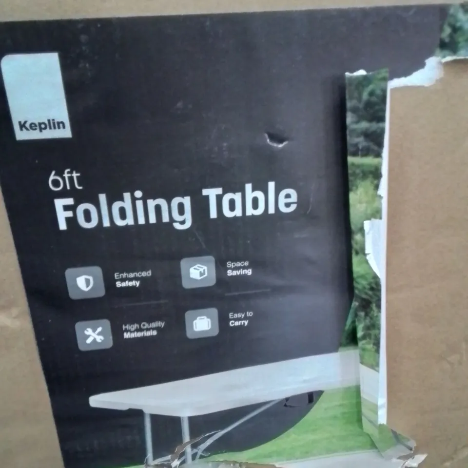 BOXED KEPLIN 6FT FOLDING TABLE 