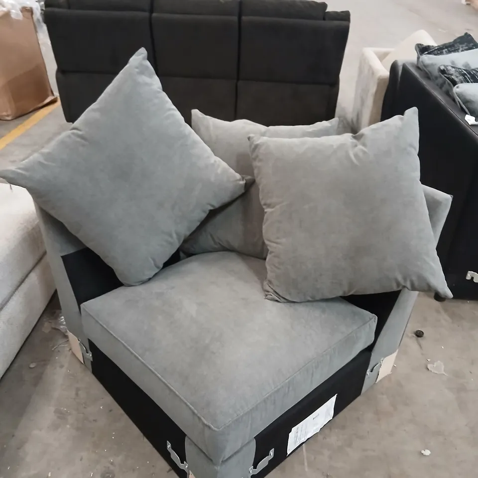 THREE ASSORTED UPHOLSTERY SOFA SECTIONS 