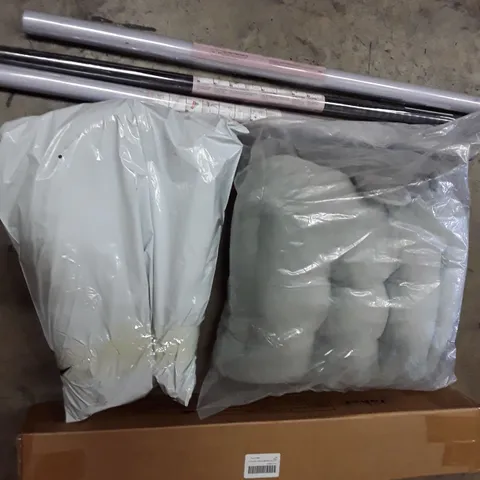 PALLET TO CONTAIN AN ASSORTMENT OF HOUSEHOLD ITEMS TO INCLUDE CUSHIONS, WINDOW FILM AND ADJUSTABLE FURNITURE LEGS ECT