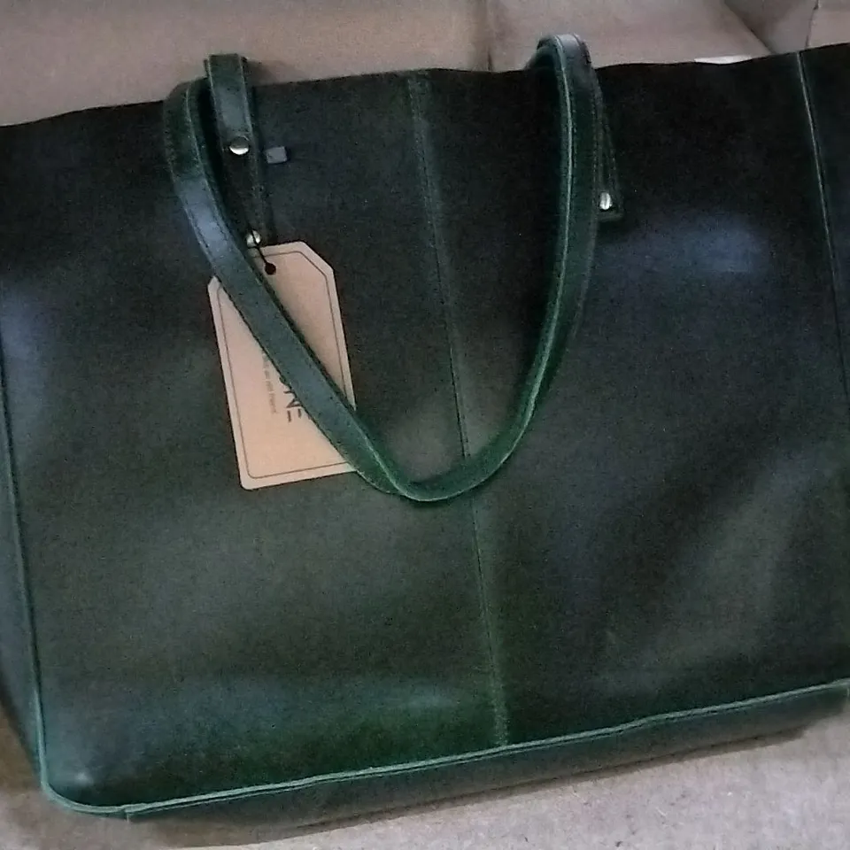 S-ZONE GREEN LEATHER HANDBAG