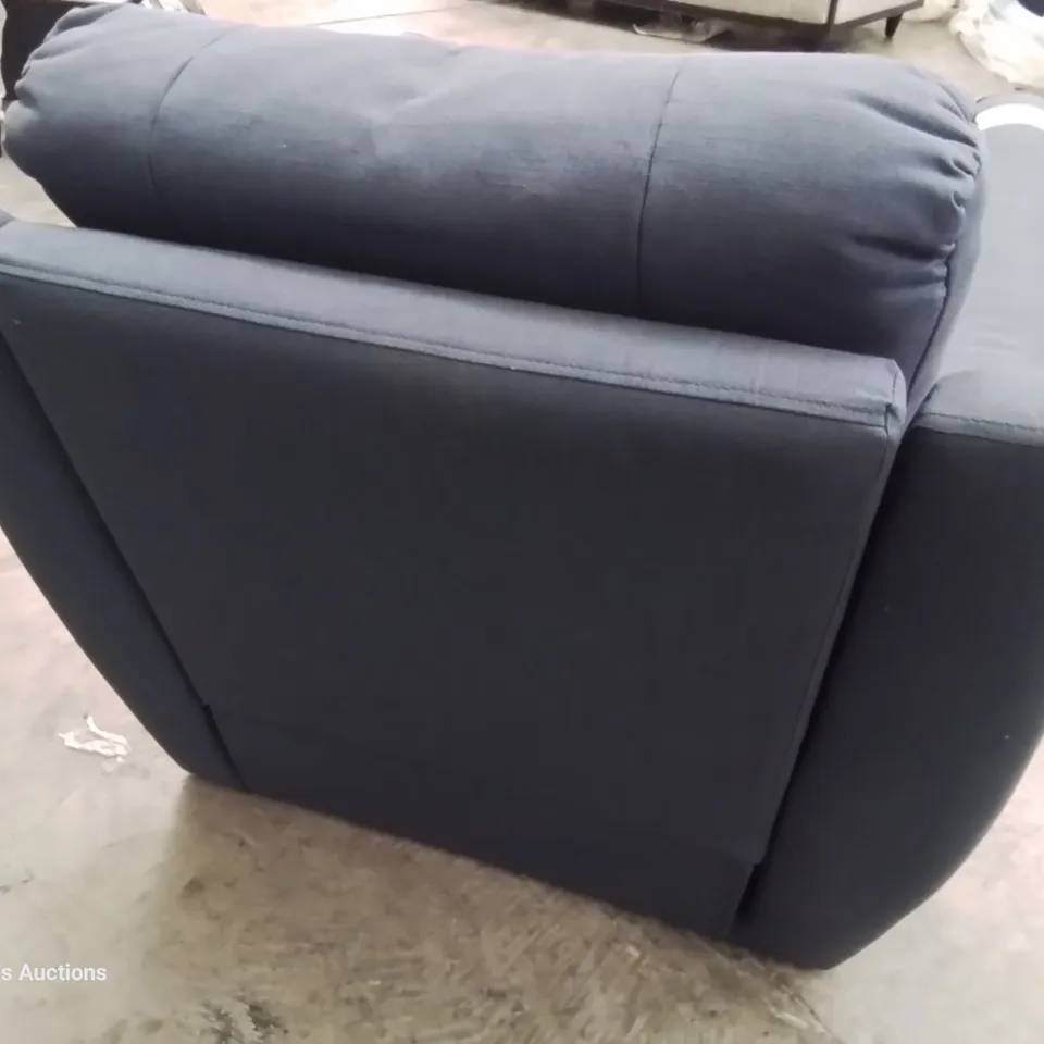 QUALITY BRITISH DESIGNER & MANUFACTURED G PLAN EDWARD MANUAL RECLINING EASY CHAIR FESTIVAL INK FABRIC 