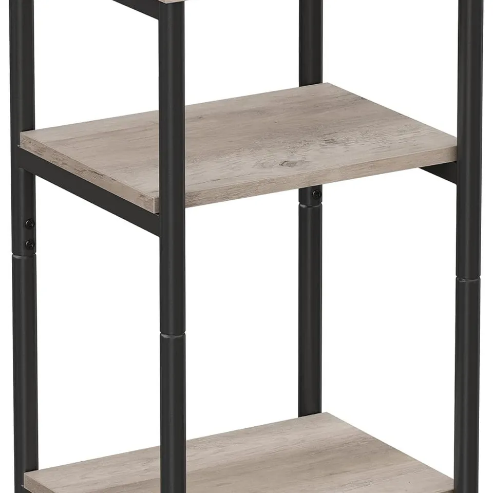 BOXED VASAGLE SOFA SIDE TABLE, 3-TIER END TABLE - GREY/BLACK