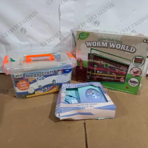 LOT OF APPROXIMATELY 10 ASSORTED TOYS AND GAMES TO INCLUDE DISNEY FROZEN 2 GUIDING SPIRIT HAIR SET, WIKID MEGA CRAFT TUB, GRAFIX GROW YOUR OWN WORM WORLD