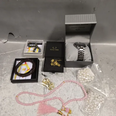 APPROXIMATELY 20 ASSORTED JEWELLERY PRODUCTS TO INCLUDE NECKLACES, WATCHES, BRACELETS ETC