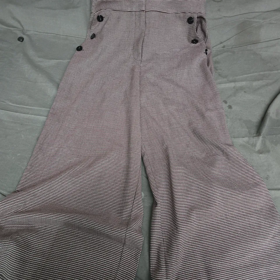 MINT VELVET WOMEN'S CHECK CROP TROUSERS, WIDE-LEG & HIGH-WAISTED - UK 14R