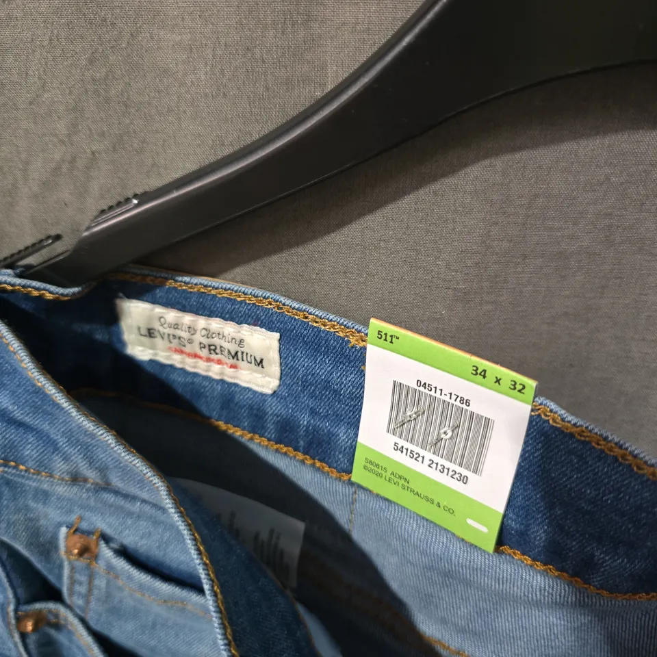 LEVI'S 511 SLIM JEANS – MEN'S DENIM, UK 34 X 32, BLUE