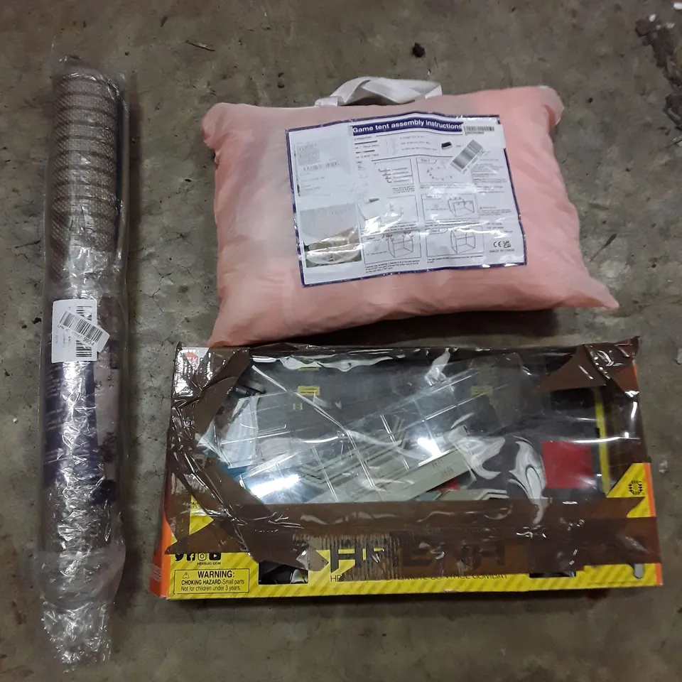 PALLET OF ASSORTED HOUSEHOLD GOODS AND PRODUCT TO INCLUDE; BATTLE ROBOT ARENA, GAME TENT, ENTRANCE MAT ETC