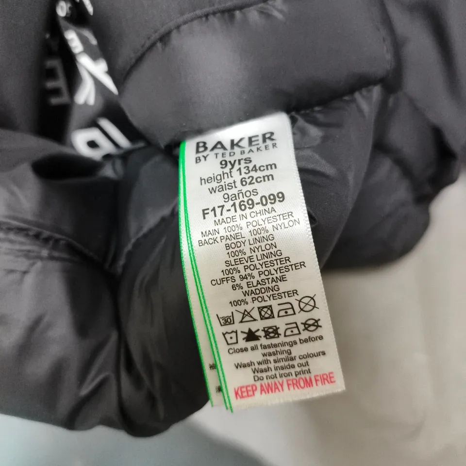 BAKER BY TED BAKER KIDS' PUFFER COAT – BLACK, HOODED, 9 YRS (134 CM)