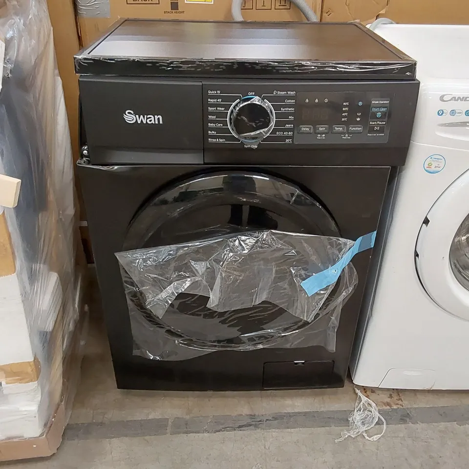 SWAN SW75130B 9KG LOAD, 1400 SPIN FREESTANDING WASHING MACHINE - BLACK