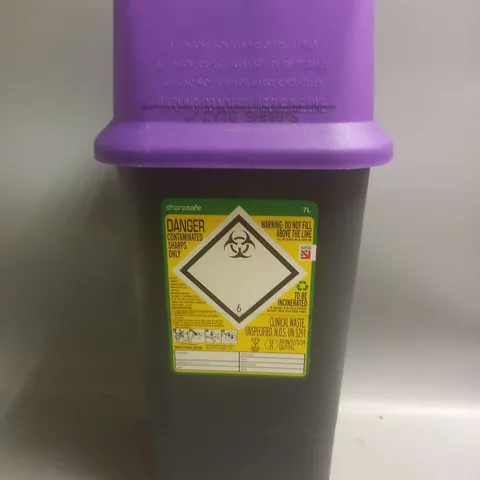 SHARPSAFE SHARP OBJECTS BIN IN GREY/PURPLE