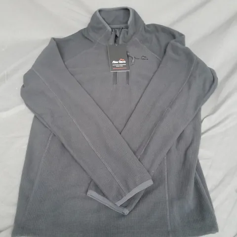 PETER STORM GRID FLEECE IN DARK GREY SIZE S