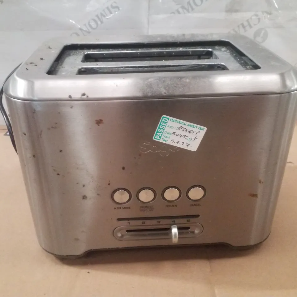 SAGE BTA720 THE BIT MORE 2 SLICE TOASTER - STAINLESS STEEL