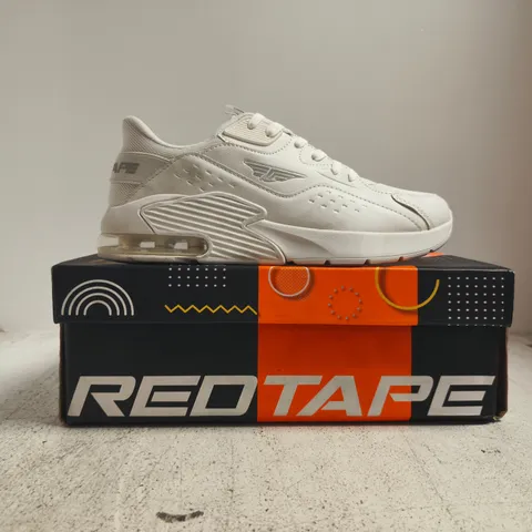 BOXED PAIR OF REDTAPE TRAINERS IN WHITE SIZE UK 9