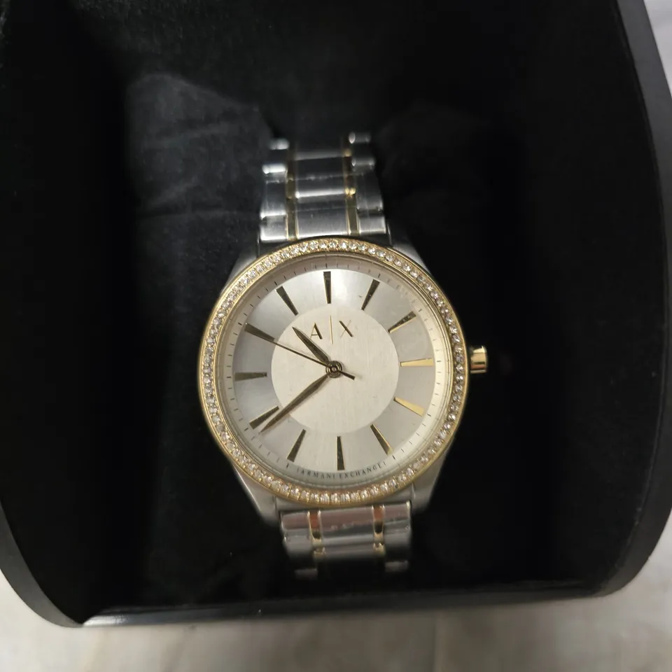 BOXED ARMANI EXCHANGE LADIES WATCH SILVER AX5446 
