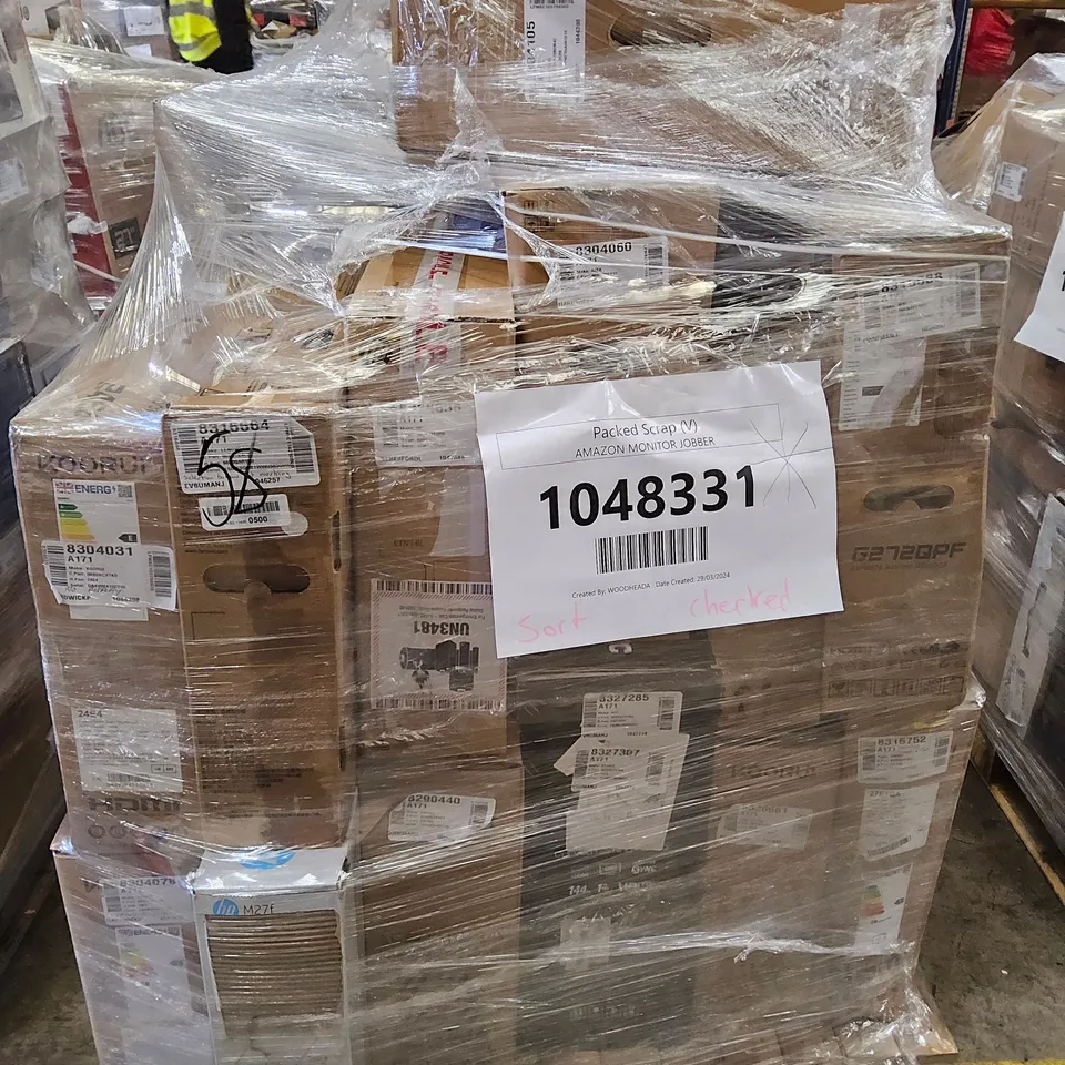 PALLET OF APPROXIMATELY 21 UNPROCESSED RAW RETURN MONITORS TO INCLUDE;