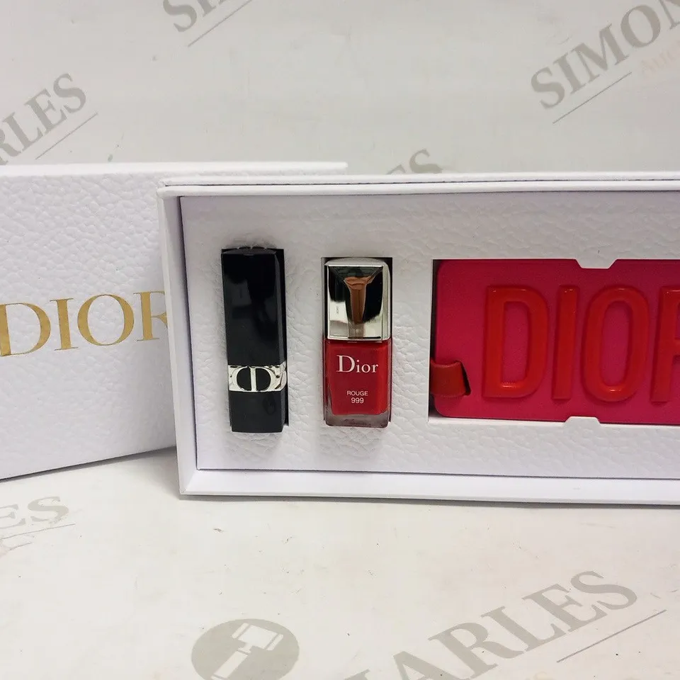 BOXED DIOR LIPSTICK AND NAIL POLISH GIFT SET