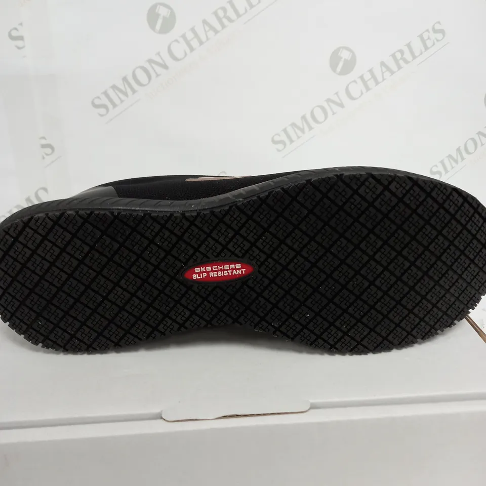 PAIR OF SKECHERS SQUAD WORK TRAINERS IN BLACK SIZE 7