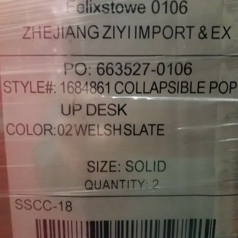 PALLET CONTAINING APPROXIMATELY 22 BOXES OF BRAND NEW TYPO COLLAPSIBLE POP UP DESKS