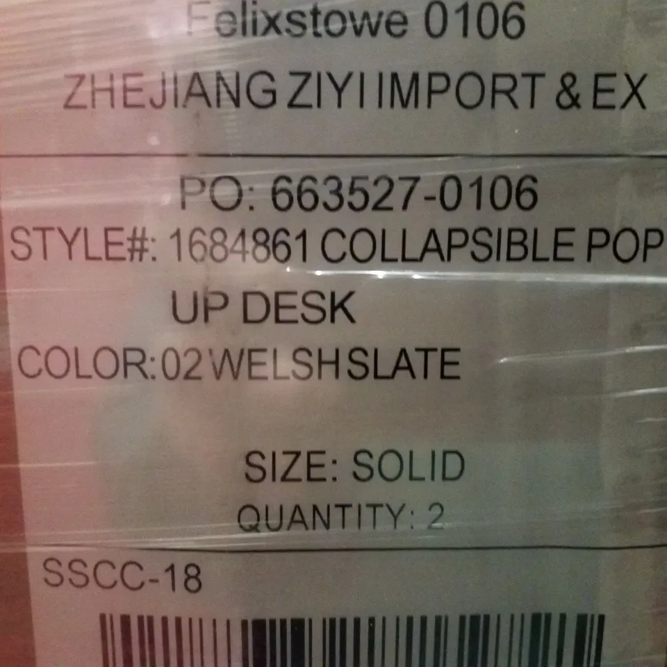 PALLET CONTAINING APPROXIMATELY 22 BOXES OF BRAND NEW TYPO COLLAPSIBLE POP UP DESKS