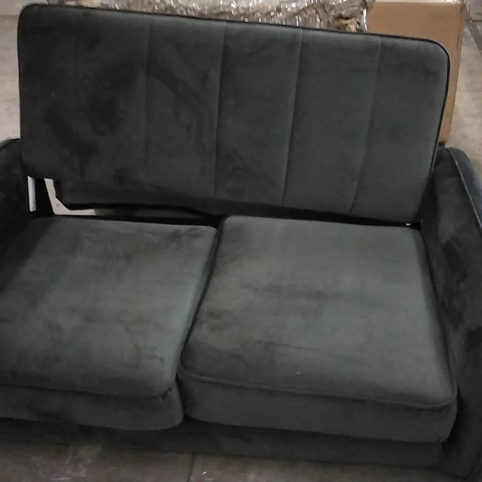 DESIGNER GREY VELVET TWO SEATER SOFA