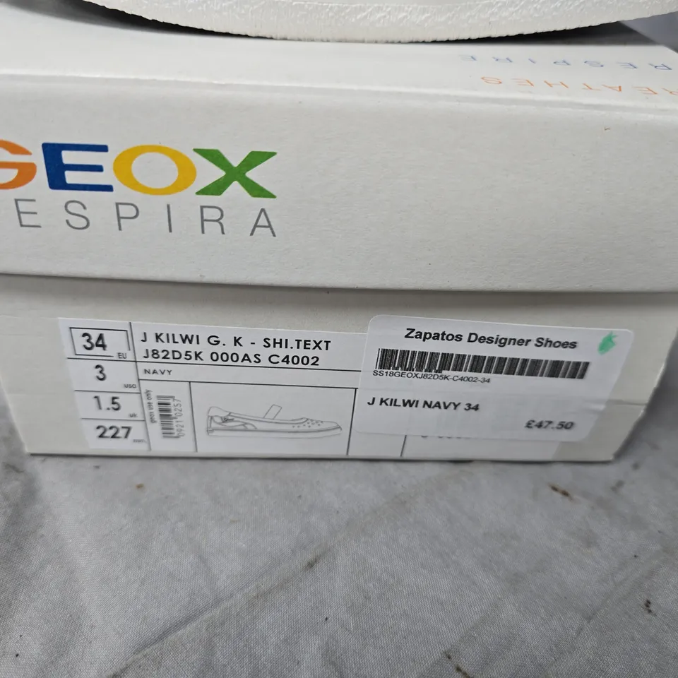 GEOX KILWI NAVY MARY JANE SHOES - WOMEN'S UK 3 (EU 34)