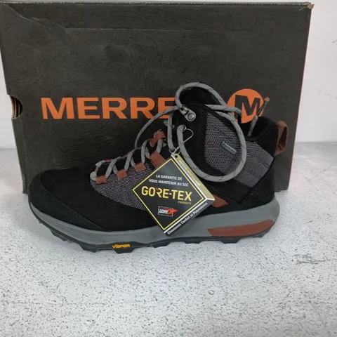 BOXED PAIR OF MERRELL ZION MID GTX BOOTS IN BLACK - UK 5.5