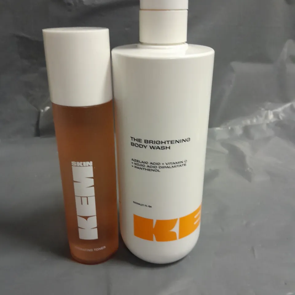 KEM BRIGHTENING BODY WASH 500ML AND HYDRATING TONER 150ML