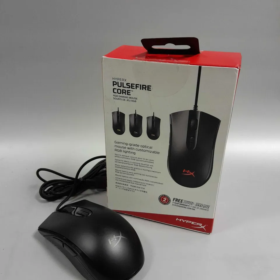 BOXED HYPERX PULSEFIRE CORE RGB GAMING MOUSE 