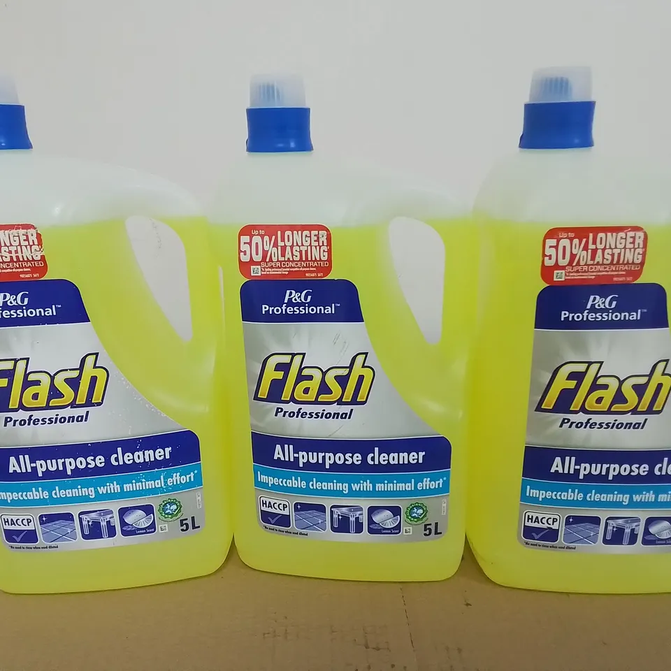 LOT OF 3 5L FLASH ALL PURPOSE CLEANERS