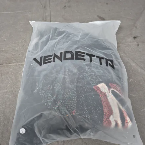 VENDETTA BLACK HOODED JUMPER SIZE L 