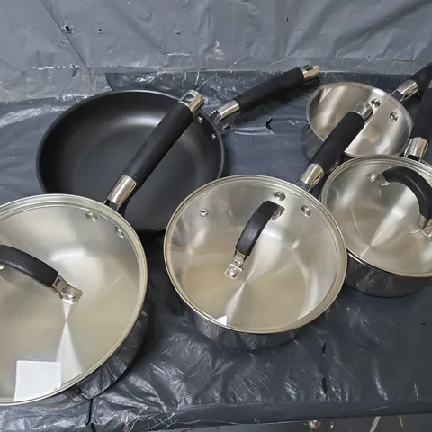BOXED STEELLUX 4+1 PIECE COOKWARE SET