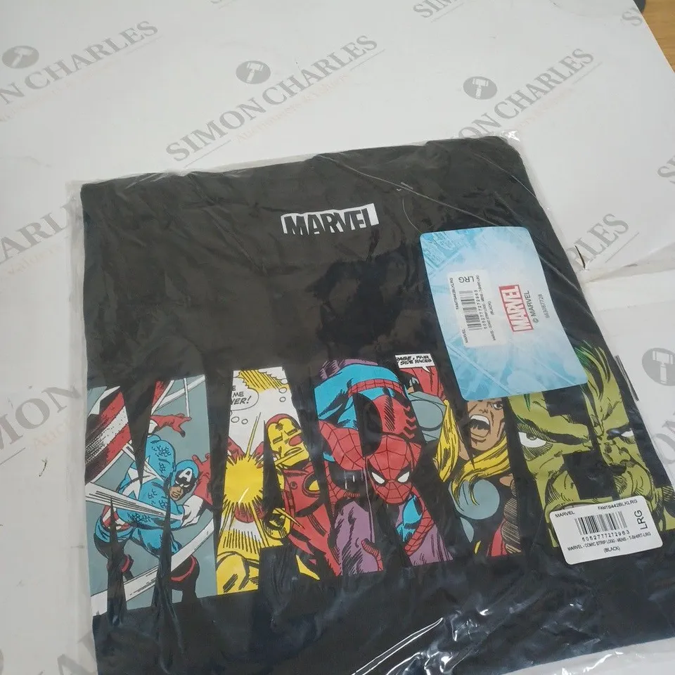MARVEL MENS  COMIC STRIP T-SHIRT - SIZE LARGE 
