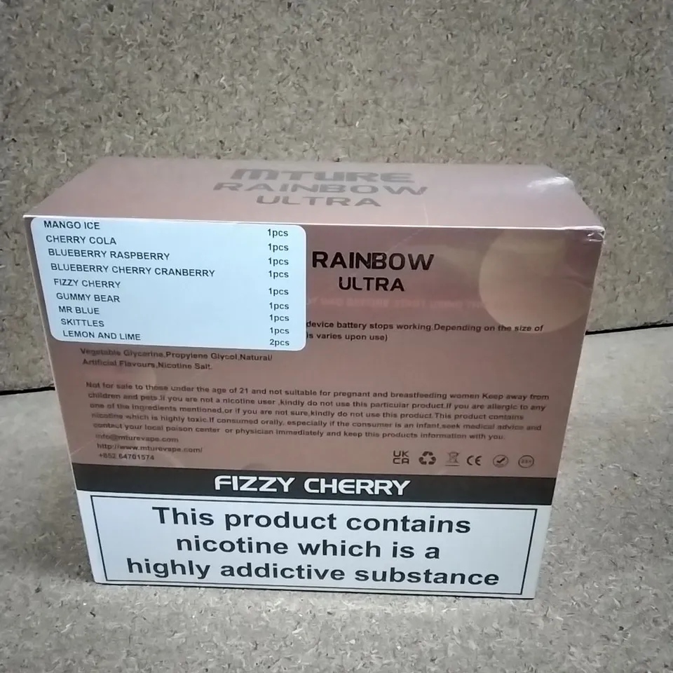 BOXED & SEALED MTURE RAINBOW ULTRA 5000 PUFF DISPOSABLE E-CIGERETTE 