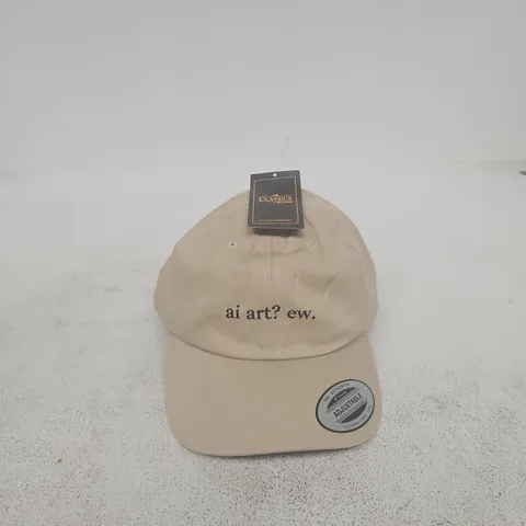 THE CLASSICS BY YUPOONG BASEBALL CAP – STONE-COLOUR COTTON TWILL, LOW PROFILE, ONE SIZE