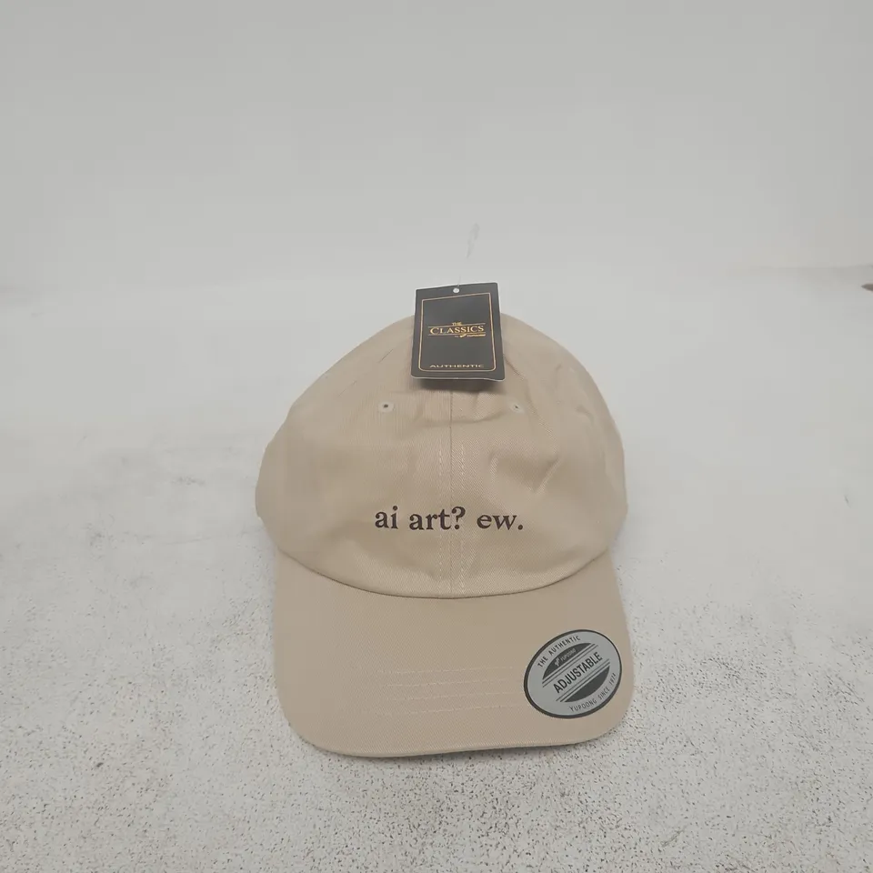 THE CLASSICS BY YUPOONG BASEBALL CAP – STONE-COLOUR COTTON TWILL, LOW PROFILE, ONE SIZE