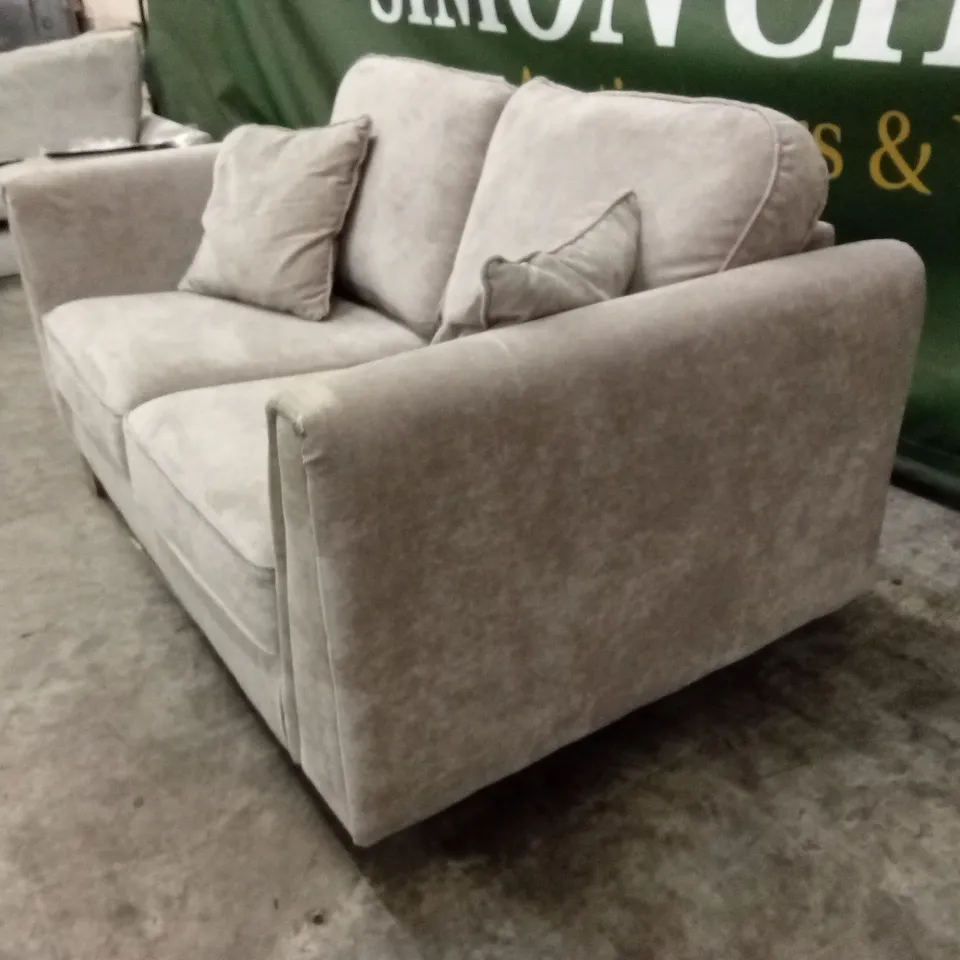MESSINA 2 SEATER STANDARD BACK FABRIC SOFA - NATURAL RRP £599