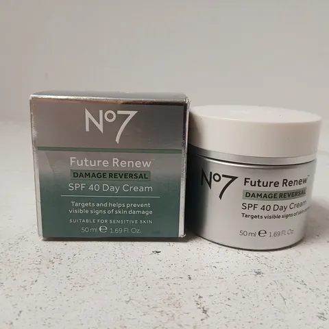 BOXED NO7 FUTURE RENEW DAMAGE REVERSAL SPF 40 DAY CREAM – 50 ML