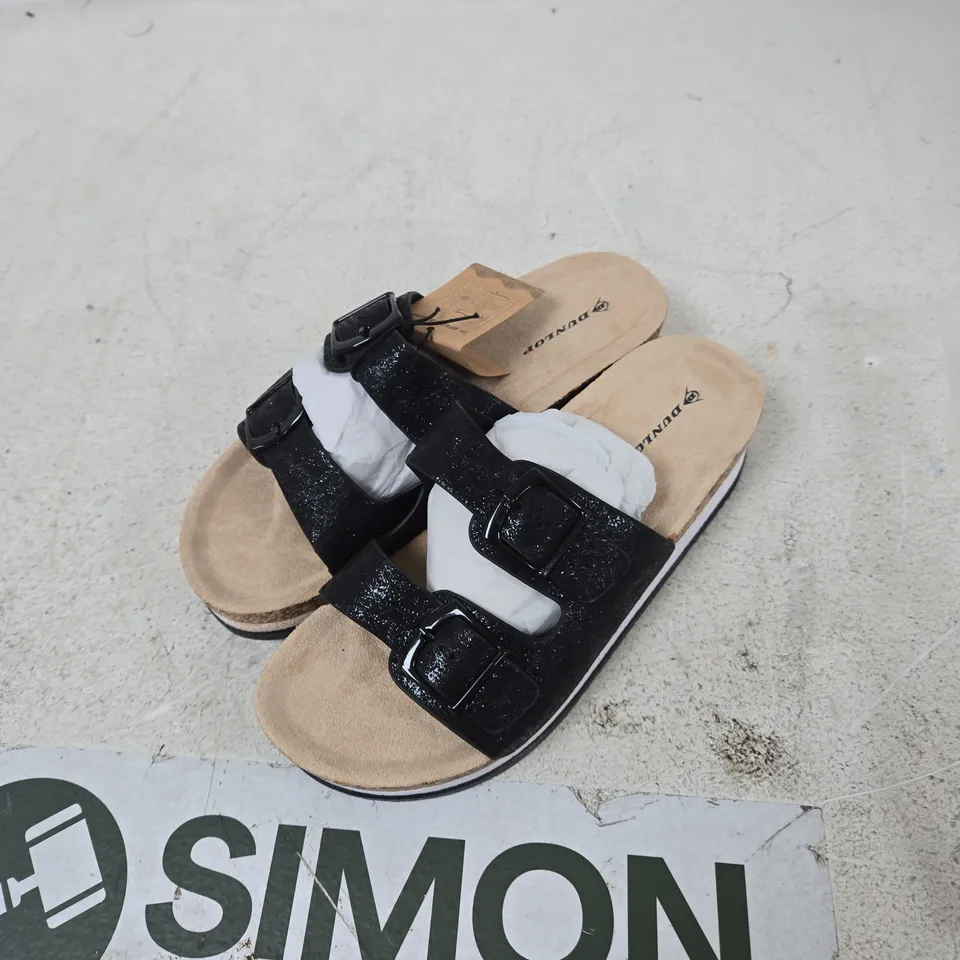  DUNLOP FERN DLP152 BLACK SANDALS – UK 7