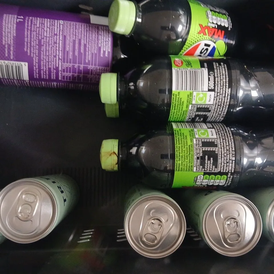 APPROXIMATELY 10 ASSORTED FOOD AND DRINK ITEMS TO INCLUDE COCA-COLA, TRIP, ETC