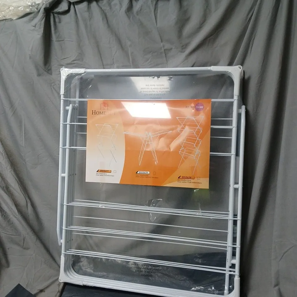 HOMEHUT WHITE METAL FOLDABLE CLOTHES AIRER – DRYING RACK