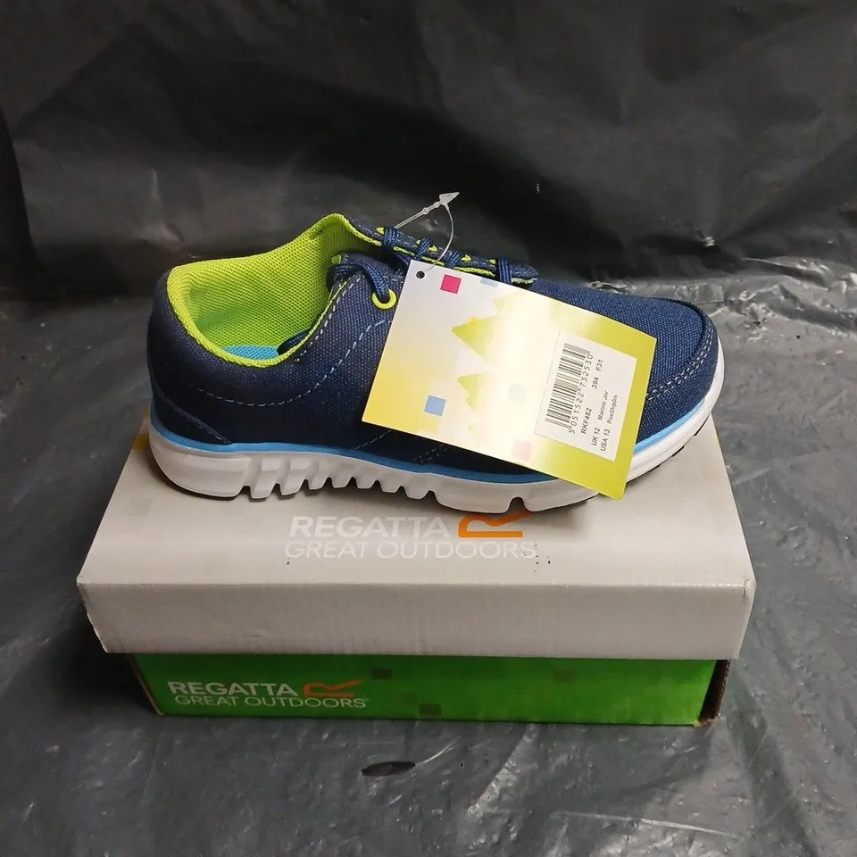 REGATTA GREAT OUTDOORS KIDS' DENIM BLUE TRAINERS WITH NEON LINING KIDS 12