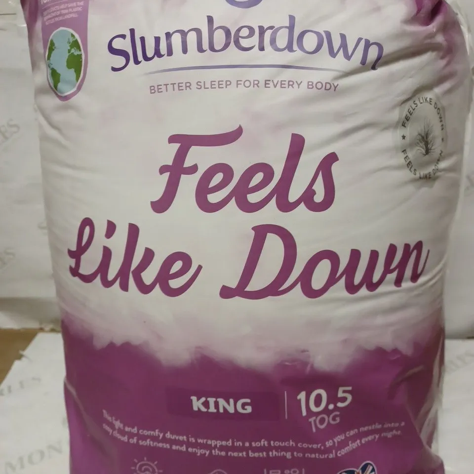 BRAND NEW SLUMBERDOWN FEELS LIKE DOWN 10.5 TOG DUVET - KING