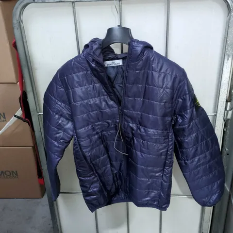 STONE ISLAND NAVY QUILTED PUFFER JACKET – COMPASS PATCH ON LEFT SLEEVE 