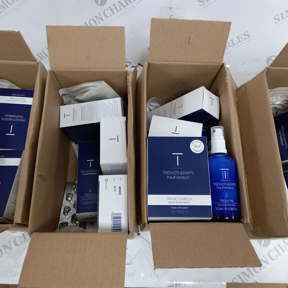 LOT OF PHILIP KINGSLEY TRICHOTHERAPY FOOD SUPPLEMENTS AND PROTEIN SPRAYS