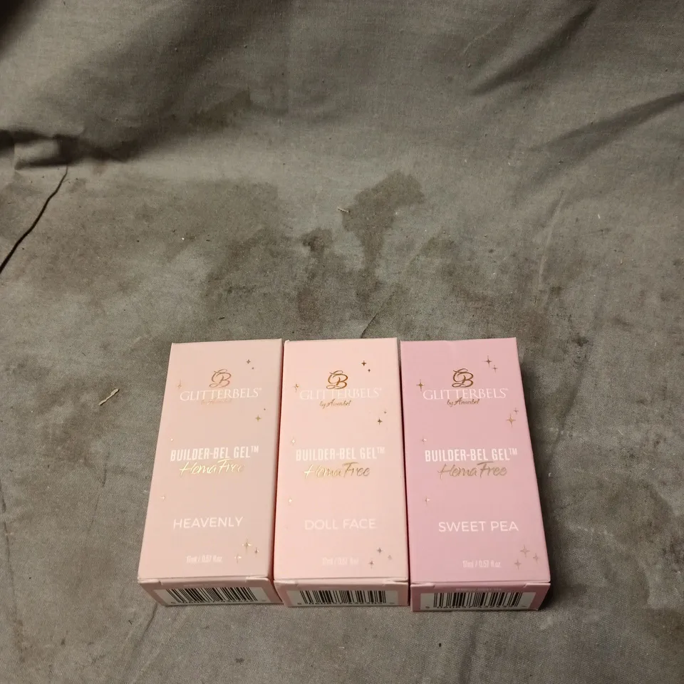 3 X GLITTERBELS BUILDER BEL GEL ITEMS