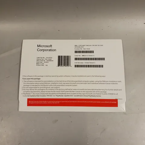 SEALED MICROSOFT WINDOWS 11 PRO 64BIT SOFTWARE DVD 