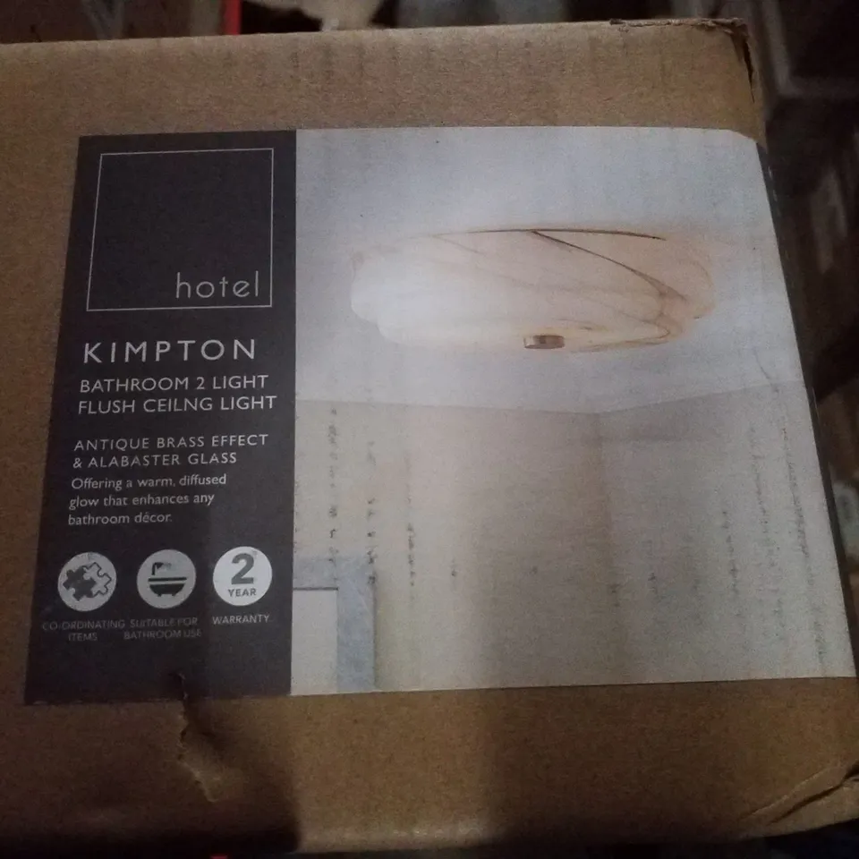 BOXED HOTEL KIMPTON BATHROOM 2 LIGHT FLUSH CEILING LIGHT