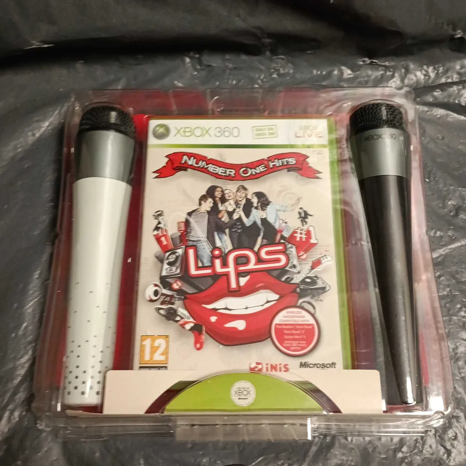 XBOX 360 LIPS KARAOKE GAME WITH TWO MICROPHONES